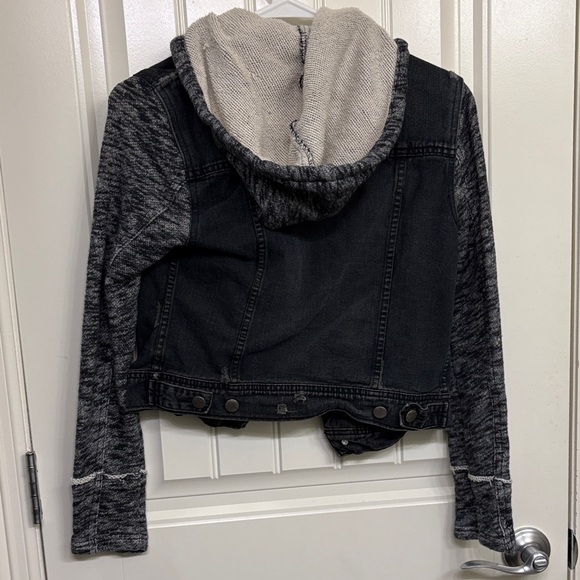 Free People Distressed Black and Gray Women's Jacket - Picture 7 of 10